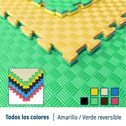 Artatami® Tatami Puzzle 1x1x20 mm Amarillo - Verde Pack Ahorro【20 Unidades】Gimnasios - Fitness - Pilates - Yoga_2