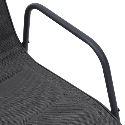 Vidaxl Sillas De Jardín Apilables 2 Uds Acero Textilene Gris Antracita_5