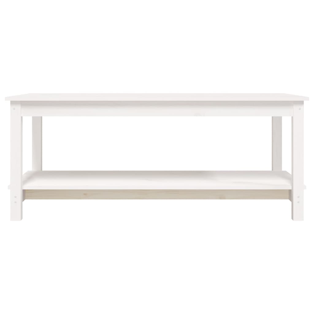 Mesa De Centro De Madera Maciza De Pino Blanco 110x55x45 Cm_3