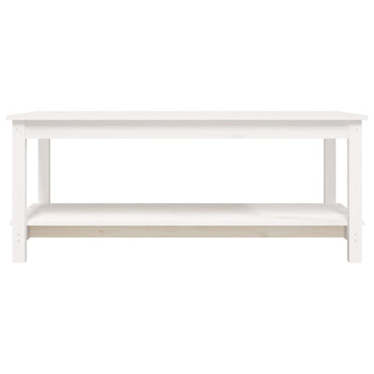 Mesa De Centro De Madera Maciza De Pino Blanco 110x55x45 Cm_3