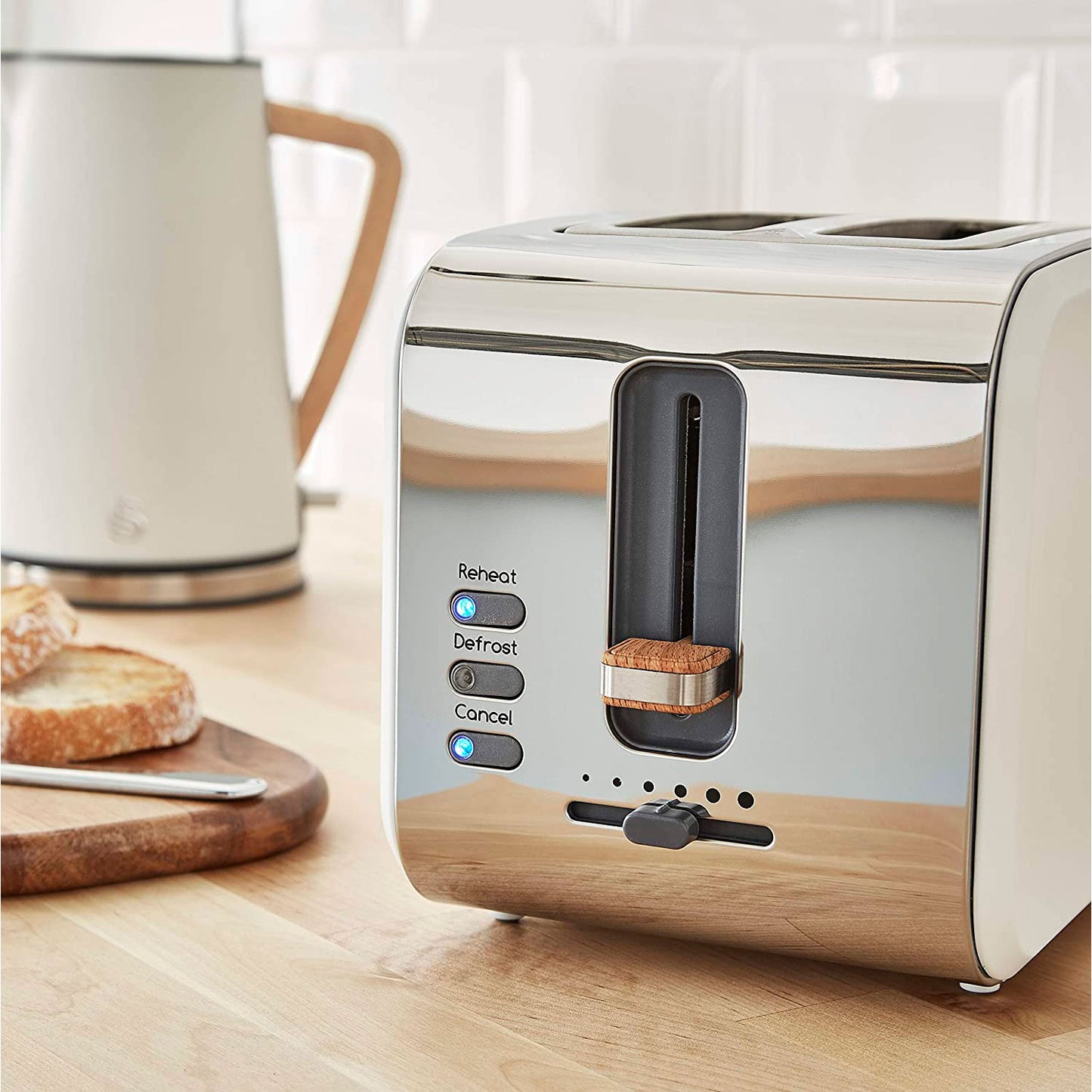 Swan Nordic Tostadora Pan Ranura Ancha 2 Rebanadas, 3 Funciones, 6 Niveles, Diseño Moderno, St14610whtneu, Blanco 900w_3