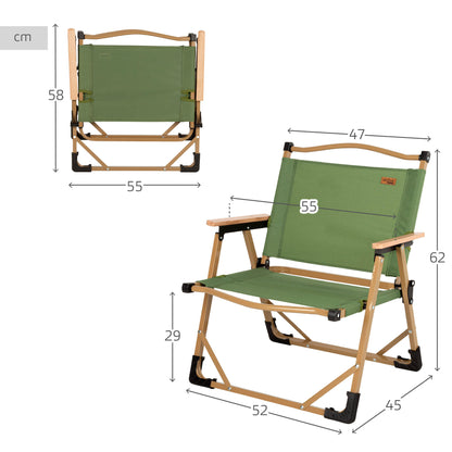 Pack 2 Sillas Plegables Bajas Glamping Verde Acero Aktive_3