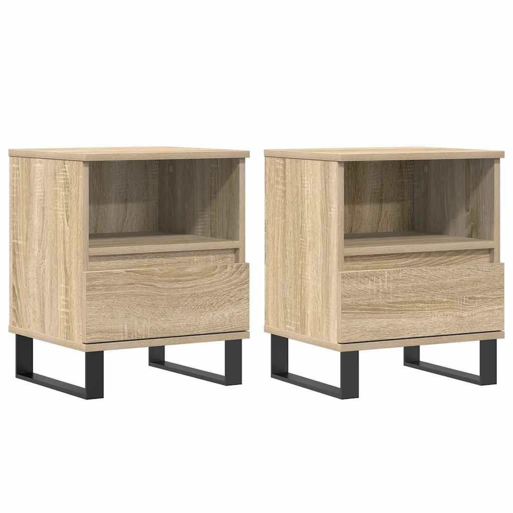 Mesitas Noche 2 Uds Madera Ingeniería Roble Sonoma 40x35x50 Cm_0