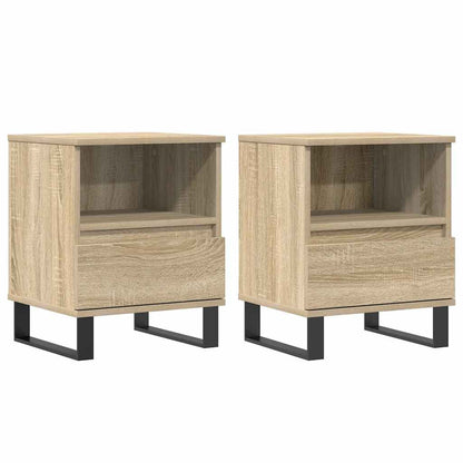 Mesitas Noche 2 Uds Madera Ingeniería Roble Sonoma 40x35x50 Cm_0