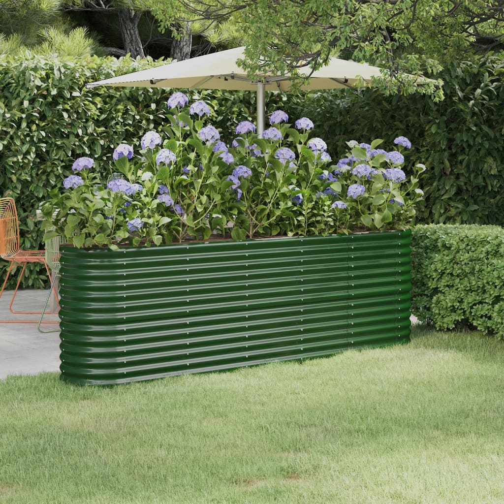 Jardinera Arriate Acero Galvanizado Verde 224x40x68 Cm_1