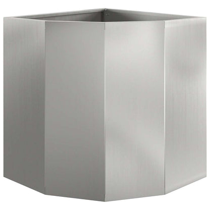 Macetero De Esquina Plateado 45 X 45 X 50 Cm Acero Galvanizado_4
