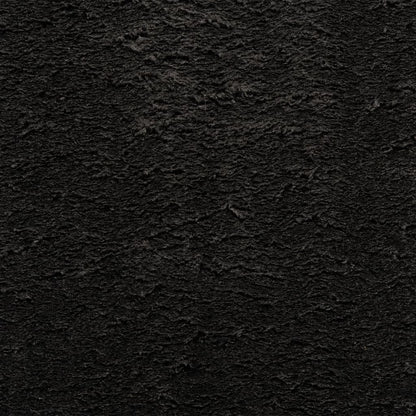 Alfombra De Pelo Corto Suave Lavable Huarte Negro Ø 120 Cm / Vetonek_4