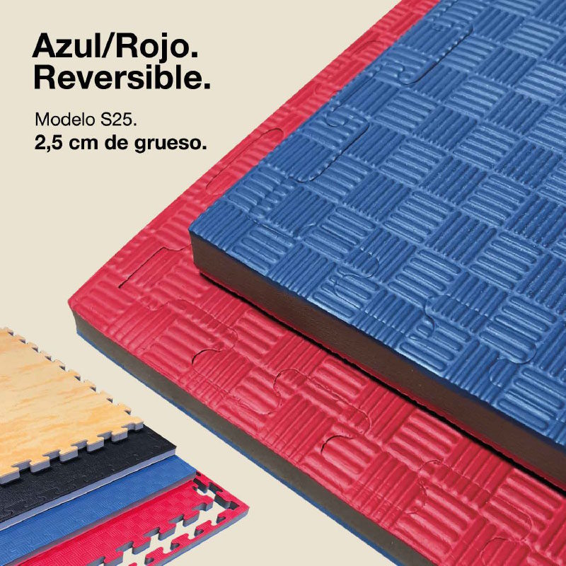 Tatami Puzzle 2,5cm 100x100cm – Alta Densidad Azul/rojo Jowy_0