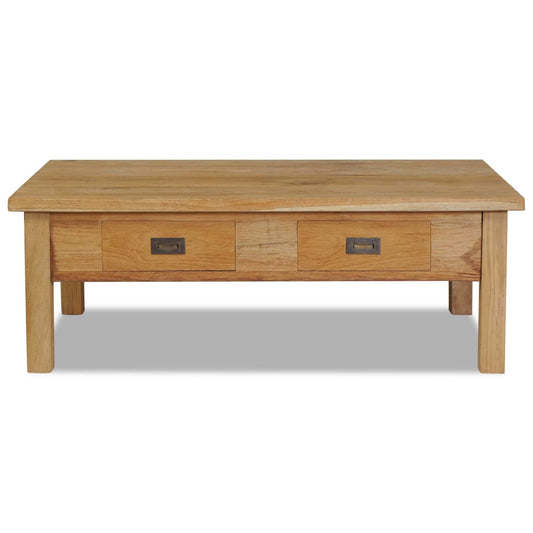 Mesa De Centro Madera De Teca Maciza 100x60x35 Cm_0