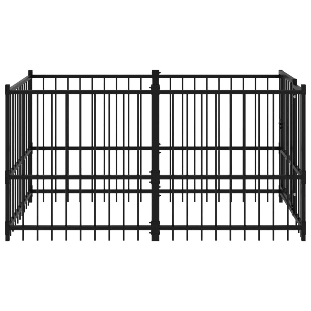 Vidaxl Perrera De Acero Negro 193,5x97x100 Cm_3