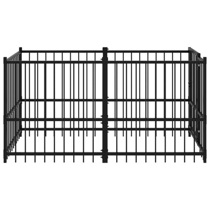 Vidaxl Perrera De Acero Negro 193,5x97x100 Cm_3