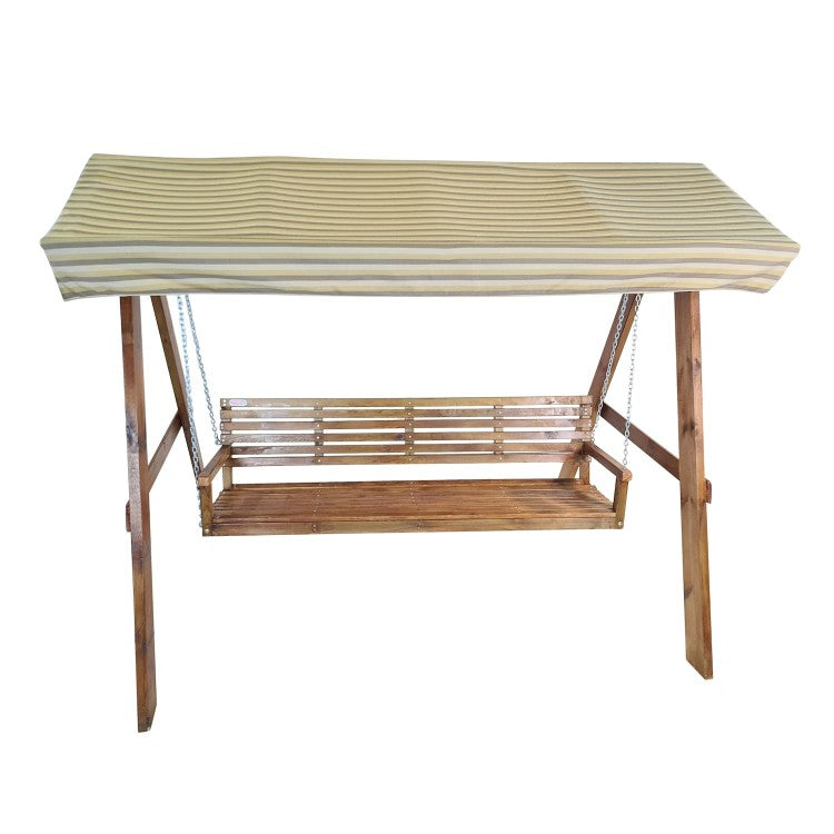 Balancin De Jardin Masgames Elna Xl Con Techo De Lona Sin Cojin En El Banco.