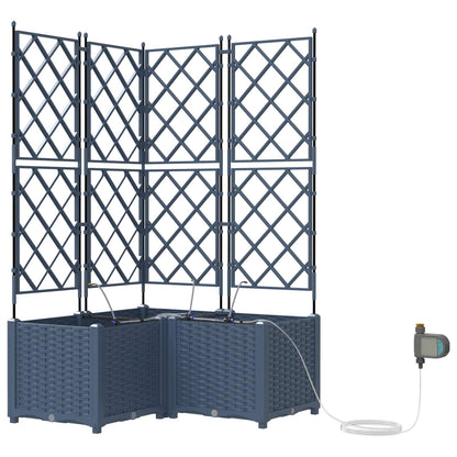 Macetero De Jardín 3 Uds. Gris 80 X 80 X 142 Cm Pp_0