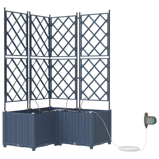 Macetero De Jardín 3 Uds. Gris 80 X 80 X 142 Cm Pp_0
