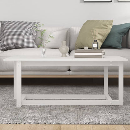 Mesa De Centro De Madera Maciza De Pino Blanco 110x55x45 Cm_3