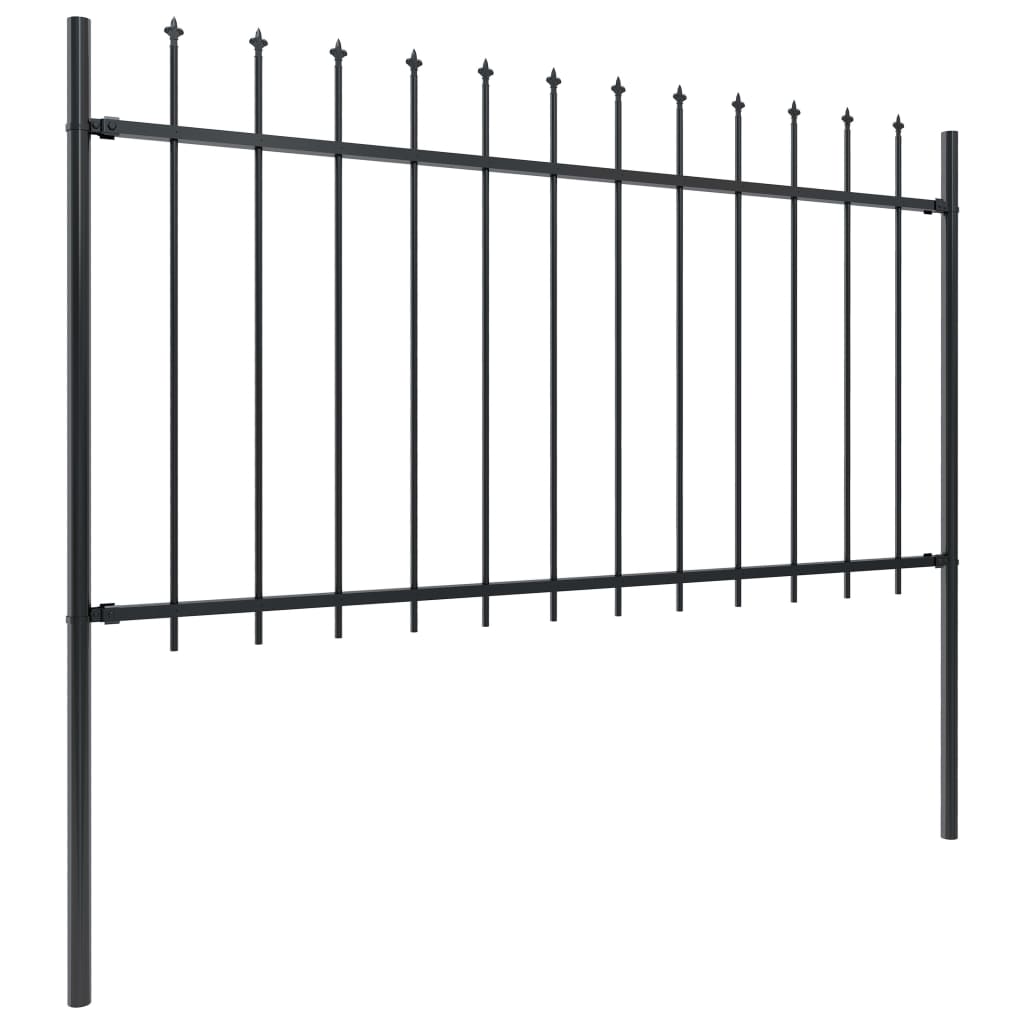 Valla De Jardín Con Puntas De Lanza Acero Negro 6,8x1 M / Vetonek_0