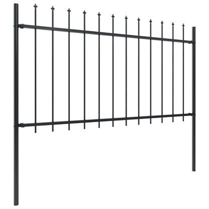Valla De Jardín Con Puntas De Lanza Acero Negro 6,8x1 M / Vetonek_0