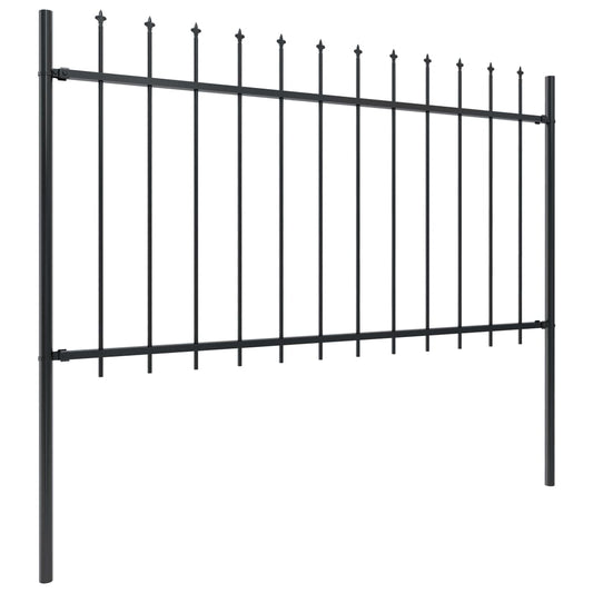 Valla De Jardín Con Puntas De Lanza Acero Negro 6,8x1 M / Vetonek_0