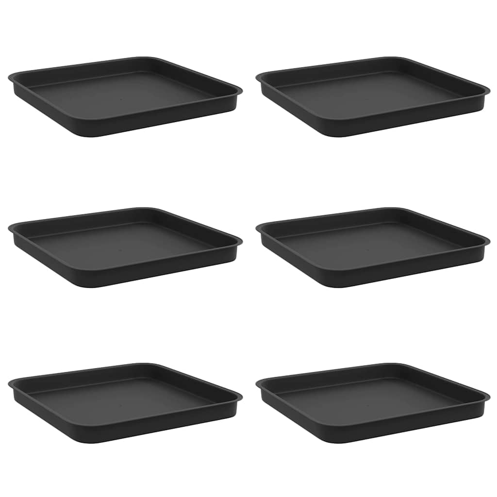 Bandeja Cuadrada Para Flores 6 Uds. Negro 21 X 21 X 2 Cm_0
