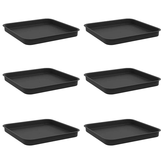 Bandeja Cuadrada Para Flores 6 Pcs Negro 21 X 21 X 2 Cm_0