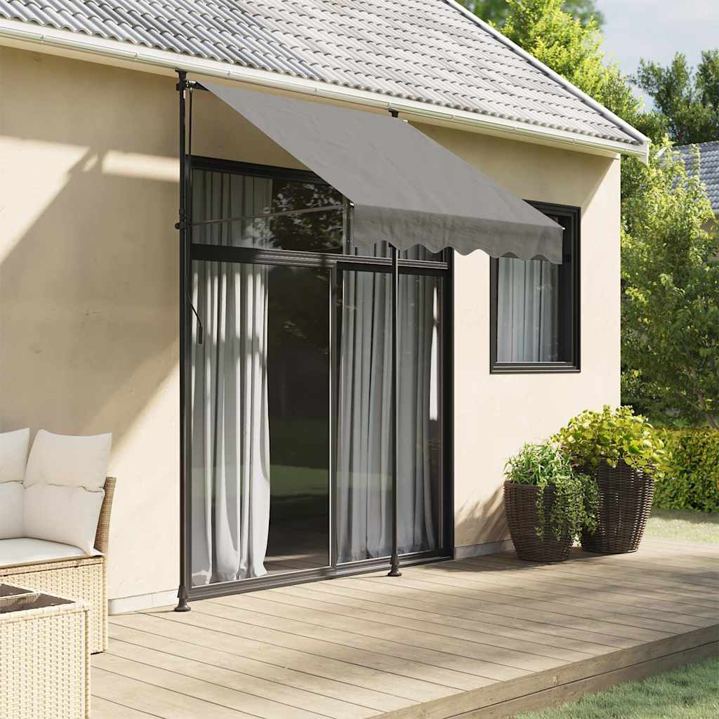 Toldo Retráctil De Tela Y Acero Gris Antracita 150x150 Cm_1