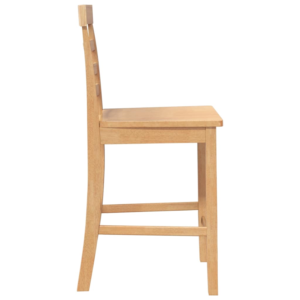 Taburetes De Bar 2 Uds Madera Maciza Natural Caucho_4