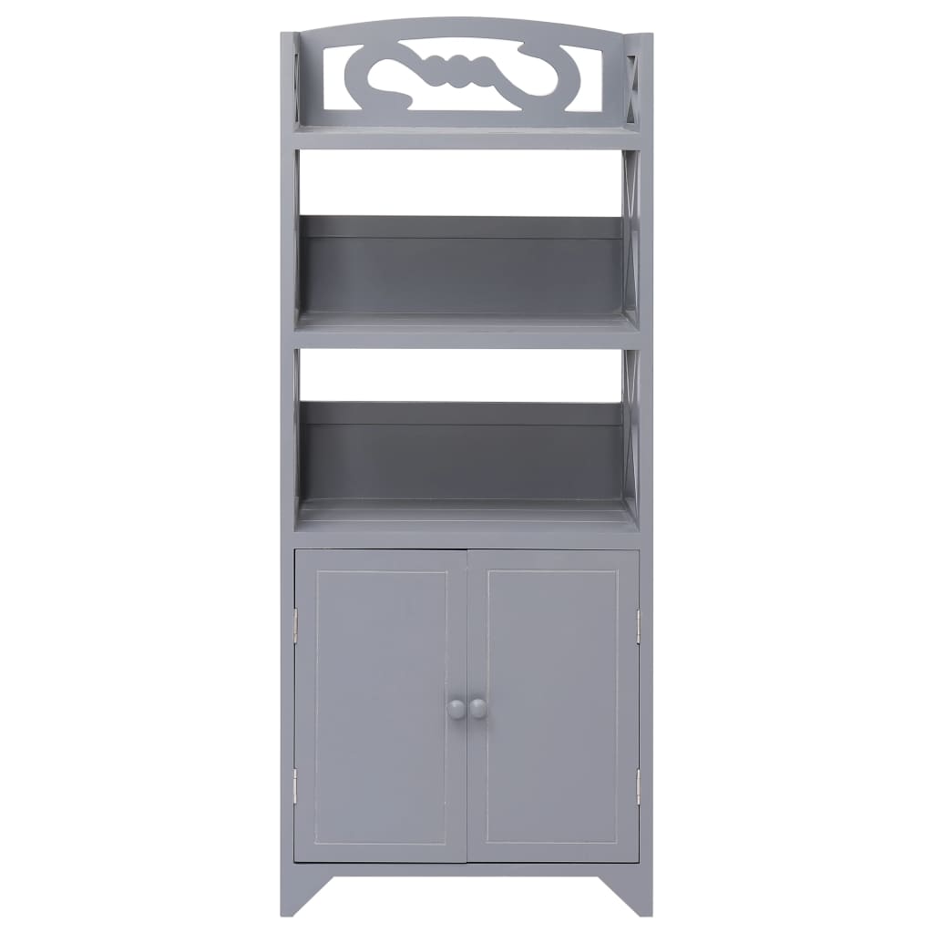 Mueble De Baño Madera De Paulownia Gris 46x24x116 Cm_1