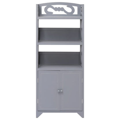 Mueble De Baño Madera De Paulownia Gris 46x24x116 Cm_1