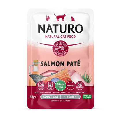 Naturo Gato Pate De Salmon 85g X 12 Sobres De Comida Humeda_0