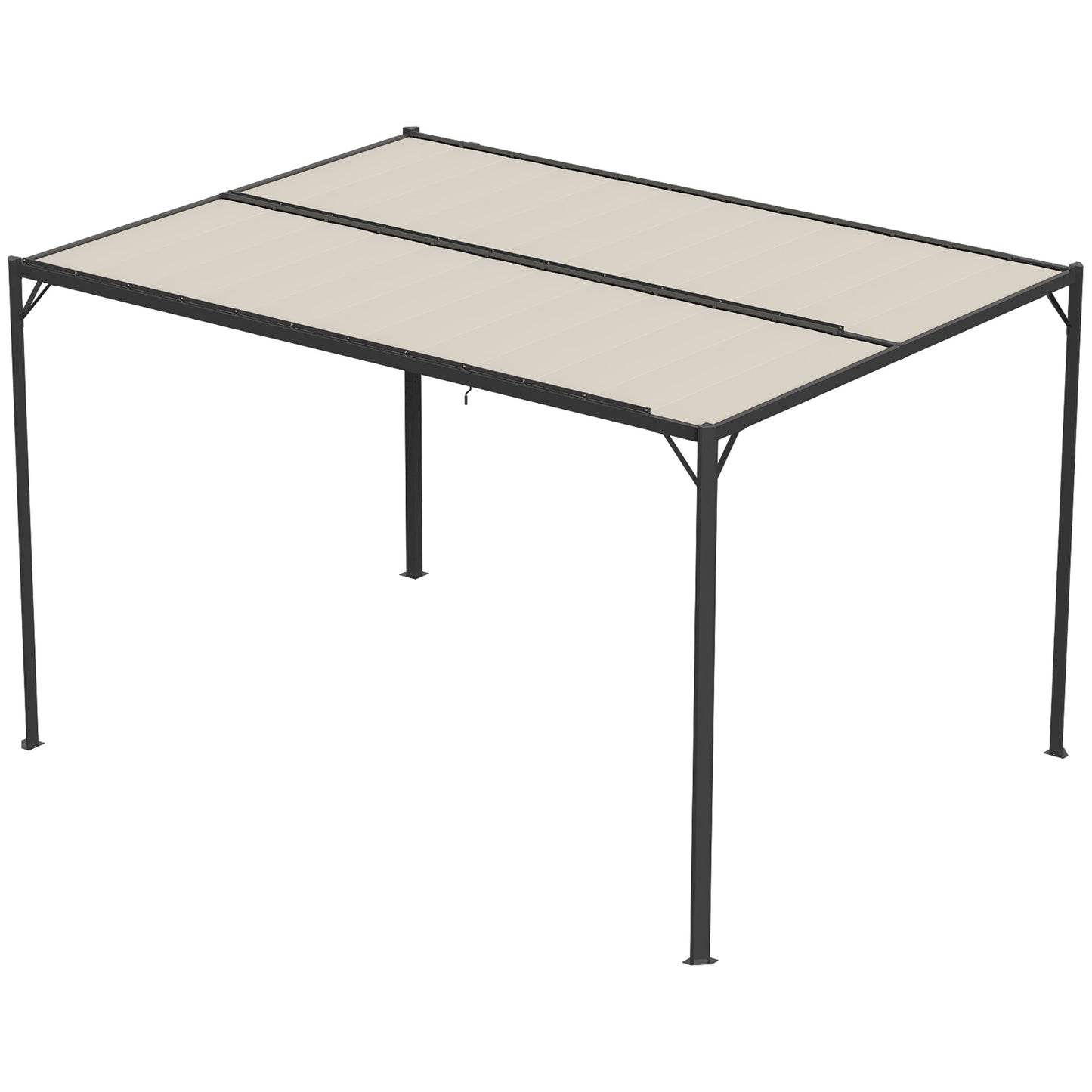 Outsunny Pérgola De Jardín 3x4 M Con Techo De Lamas Orientables Upf50+ Crema_3