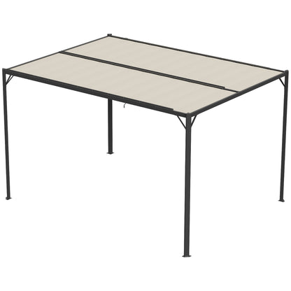 Outsunny Pérgola De Jardín 3x4 M Con Techo De Lamas Orientables Upf50+ Crema_3