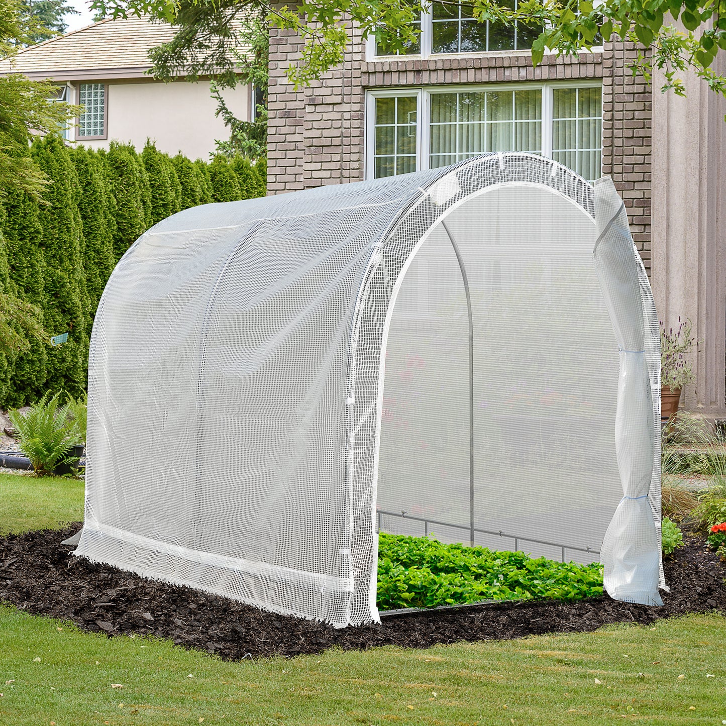 Outsunny Invernaro Jardín 240x180x195 Cm Tipo Túnel Para Cultivo Plantas_1