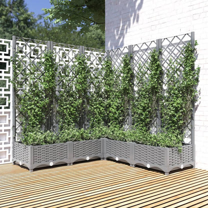 Jardinera Con Enrejado Pp Gris Claro 120x120x121,5 Cm_1