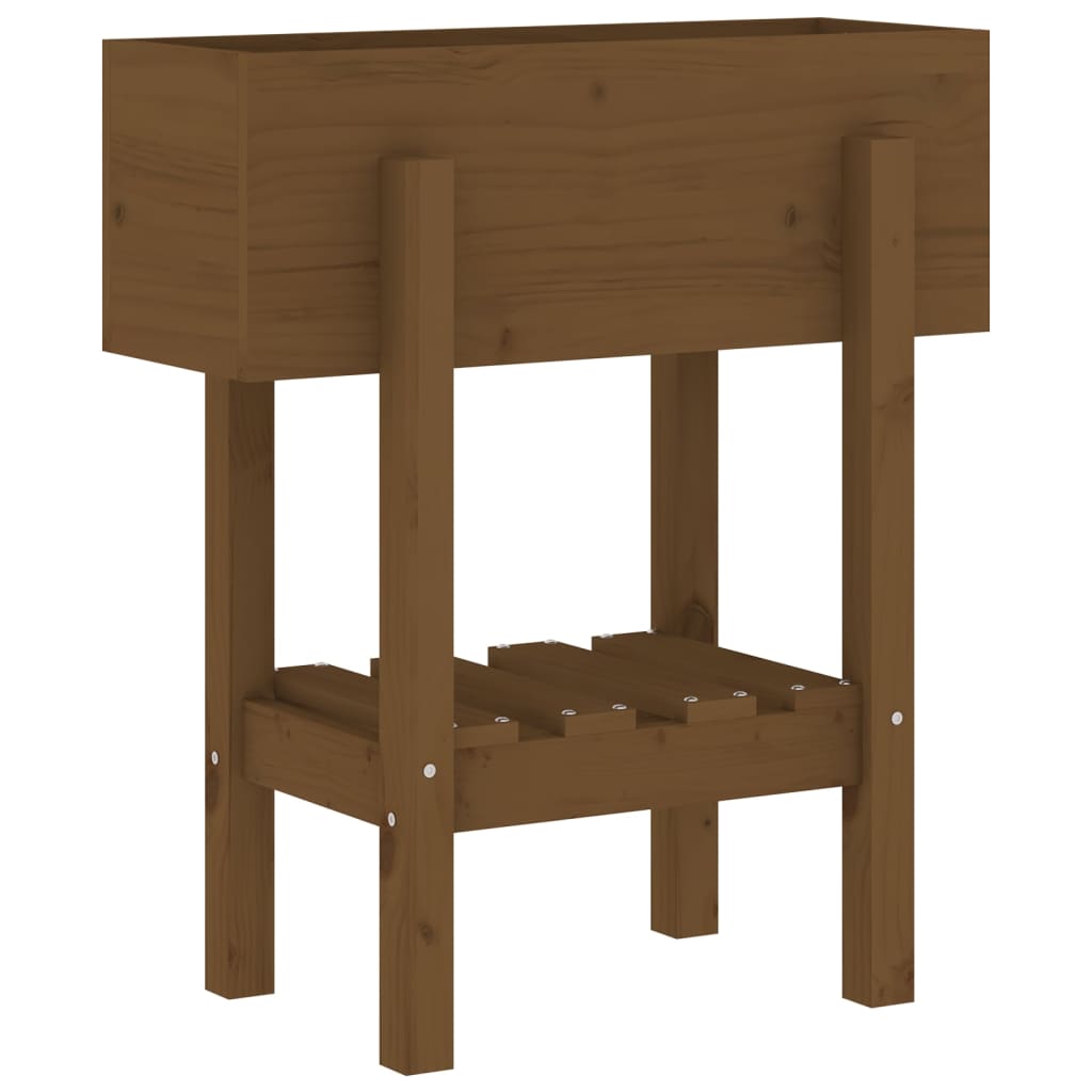 Jardinera Madera Maciza De Pino Marrón Miel 62x30x69 Cm_3