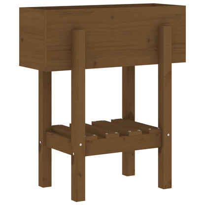 Jardinera Madera Maciza De Pino Marrón Miel 62x30x69 Cm_3