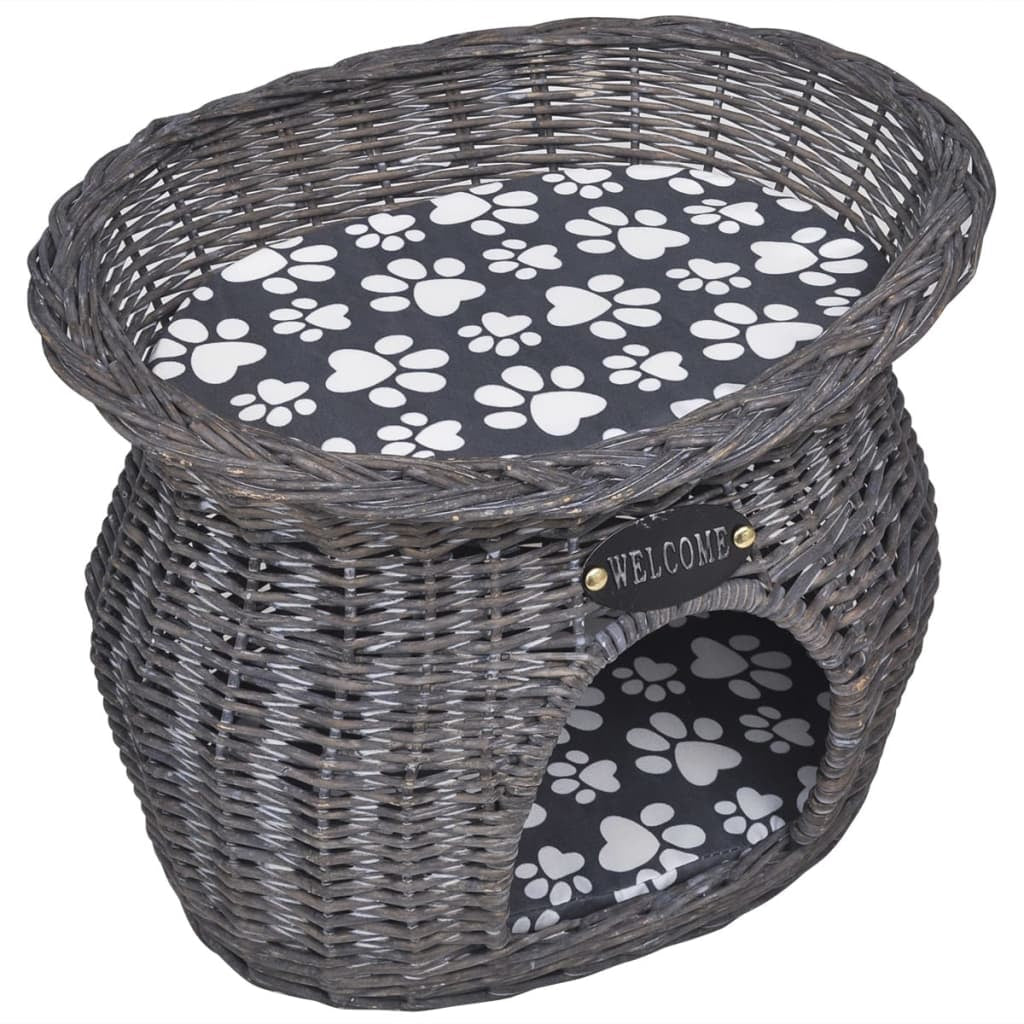 Vidaxl Casa/cama/ Rascador Para Mascotas De Sauce Con Cojín_0