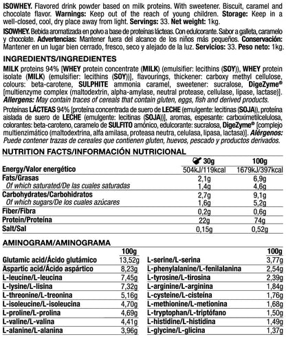 Isowhey - 1kg - Galleta Con Caramelo Crujiente - Proteína De Aislado De Suero Isolate - Quamtrax_5