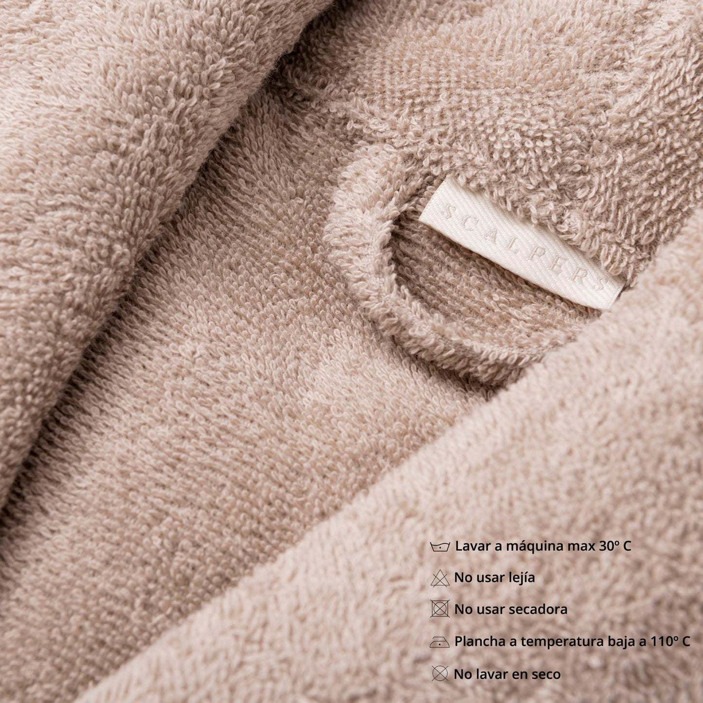 Albornoz L/xl 100% Algodón 360gsm Beige Scalpers Home_4