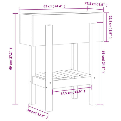 Vidaxl Jardinera Madera Maciza De Abeto Douglas 62x30x69 Cm_2