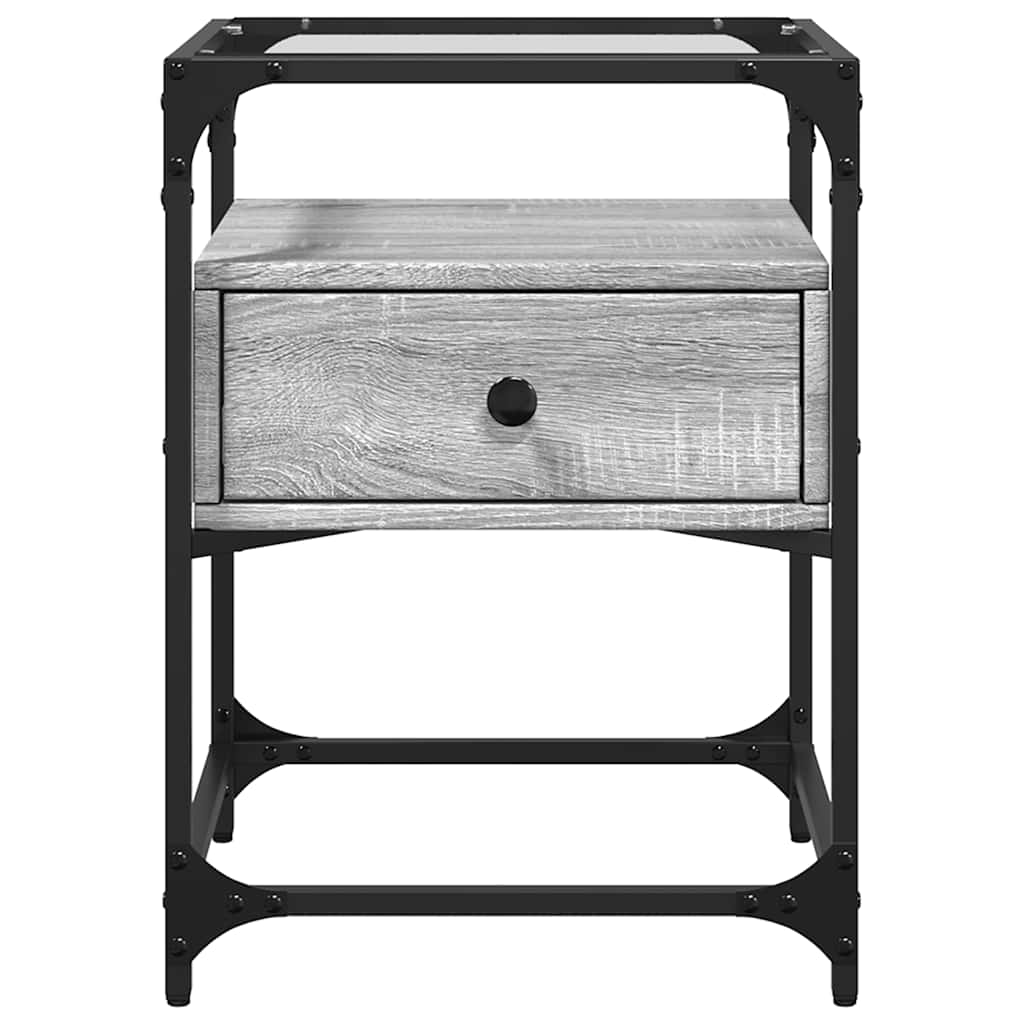 Mesita De Noche Madera De Ingeniería Gris Sonoma 40x40x55 Cm_2