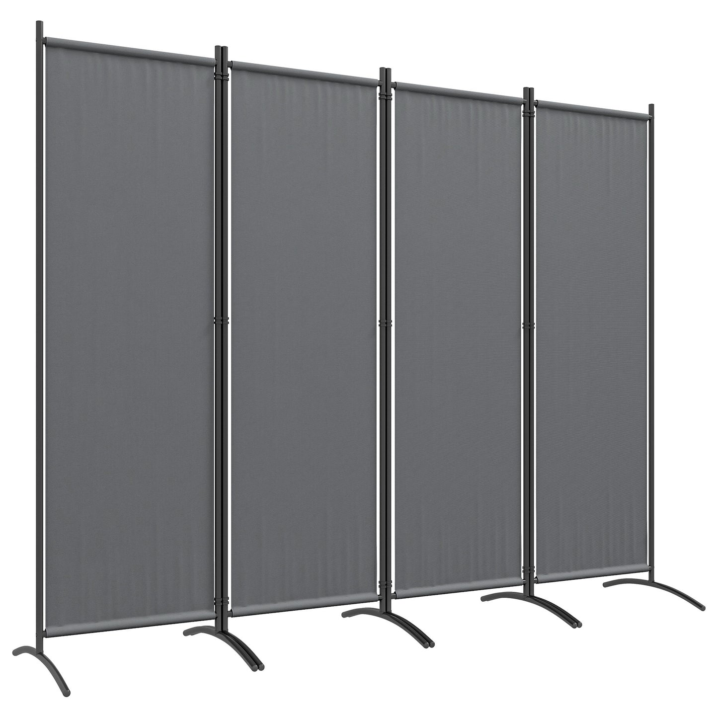 Outsunny Biombo Separador De Ambientes De 4 Paneles Plegable 221x172 Cm Gris_0