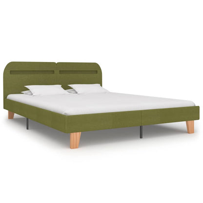 Estructura De Cama Con Led Sin Colchón Tela Verde 160x200 Cm / Vetonek_2