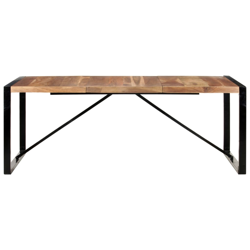 Mesa De Comedor Madera Maciza Con Acabado Sheesham 200x100x75cm_0