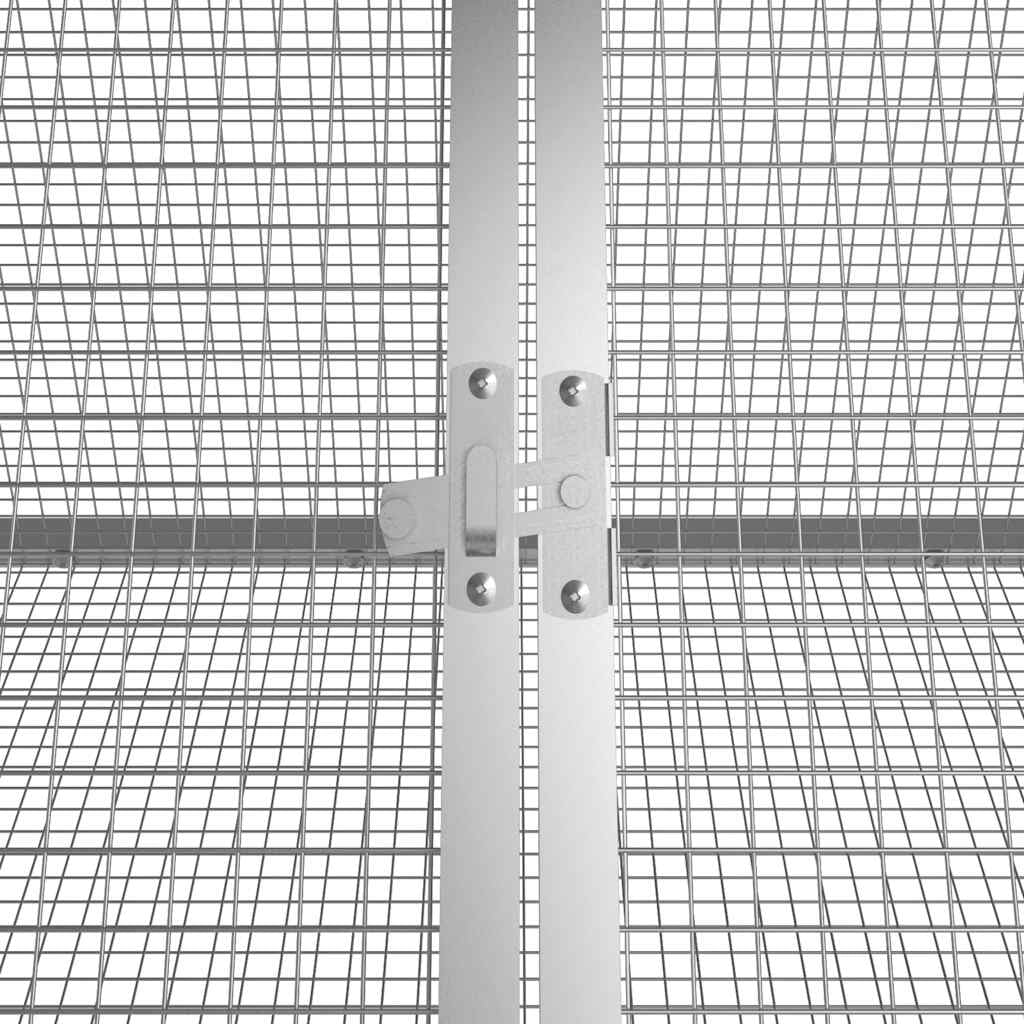Vidaxl Jaula Para Conejos Acero Galvanizado Gris 201,5x80,5x71 Cm_4