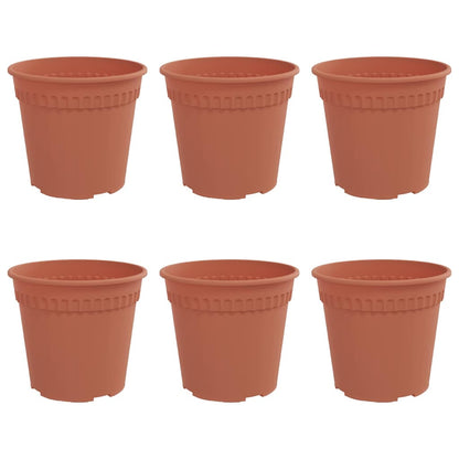 Maceta Redonda Para Flores 6 Pcs Rojo Ladrillo Ø 17 X 14 Cm_0
