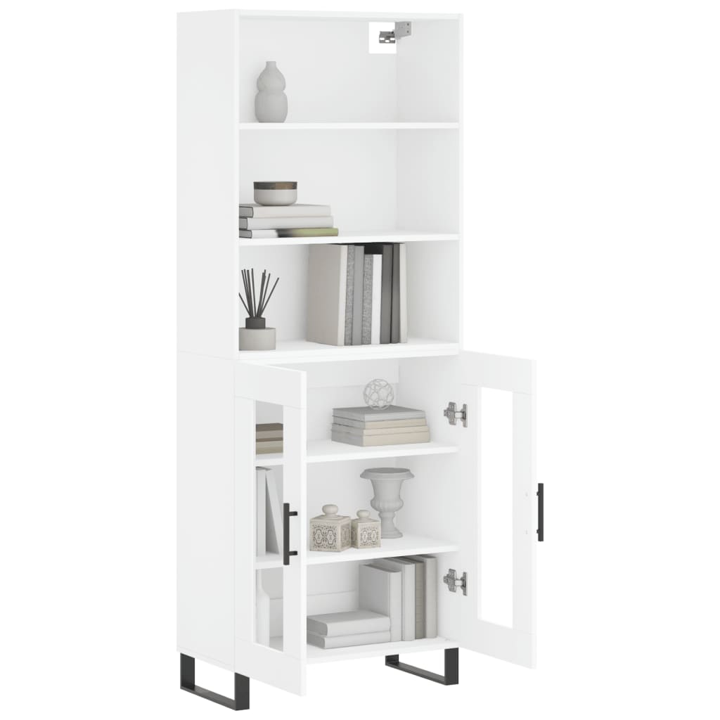 Aparador Alto Madera Contrachapada Blanco 69,5x34x180 Cm_2