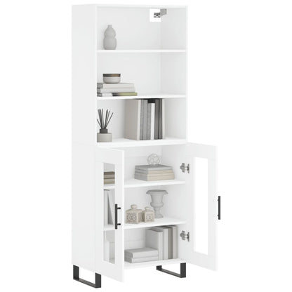 Aparador Alto Madera Contrachapada Blanco 69,5x34x180 Cm_2