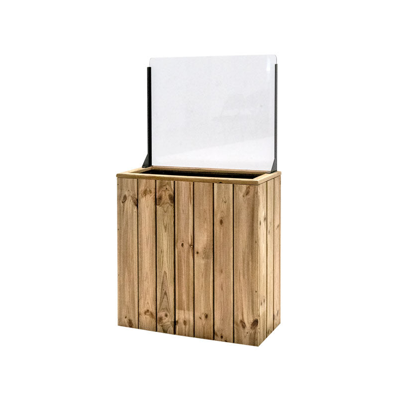 Jardinera Alta De Madera Autoportante Con Cortavientos 60 Cm 75x34,5x80 Cm Hortalia_1