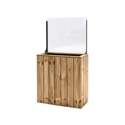 Jardinera Alta De Madera Autoportante Con Cortavientos 60 Cm 75x34,5x80 Cm Hortalia_1