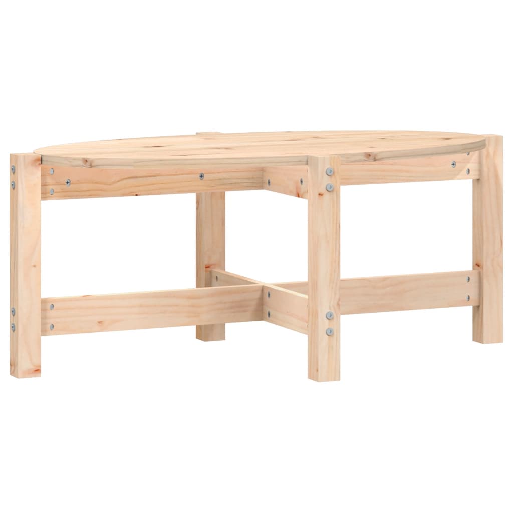Mesa De Centro De Madera Maciza De Pino 87x48x35 Cm_0
